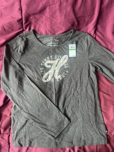 Tommy Hilfiger Girls Charcoal Heather Logo Long Sleeve Tee L - photo 3