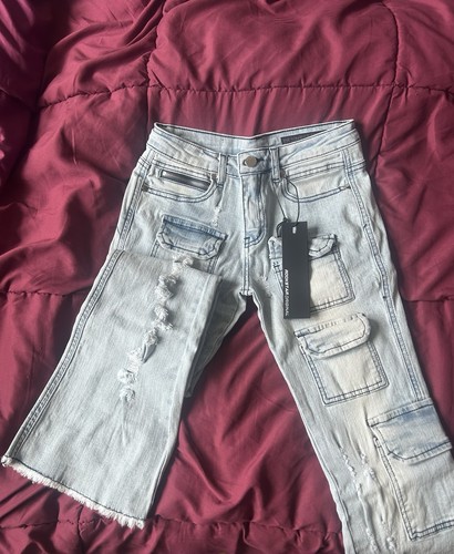 Rockstar Original Boys Kade Blue Stacked Flare Jeans Size 10 - photo 2