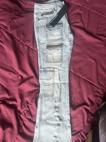 Rockstar Original Boys Kade Blue Stacked Flare Jeans Size 10 - photo 3