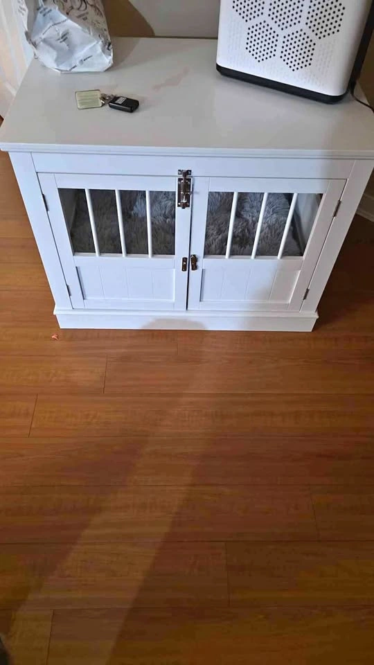 White Wooden Furniture Style Dog Crate End Table