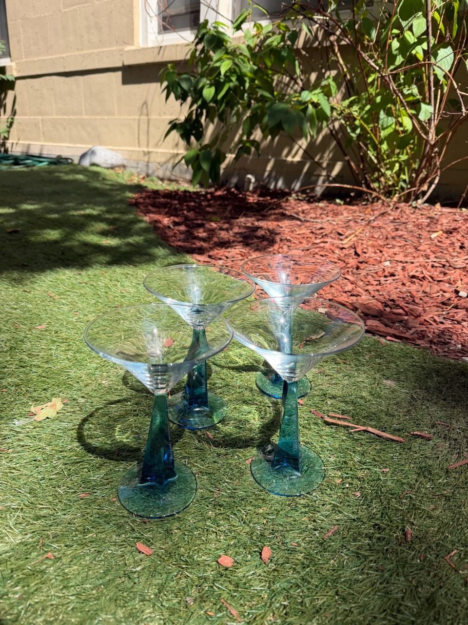 Bombay Sapphire Martini Glasses with Blue Stems – Set of 4