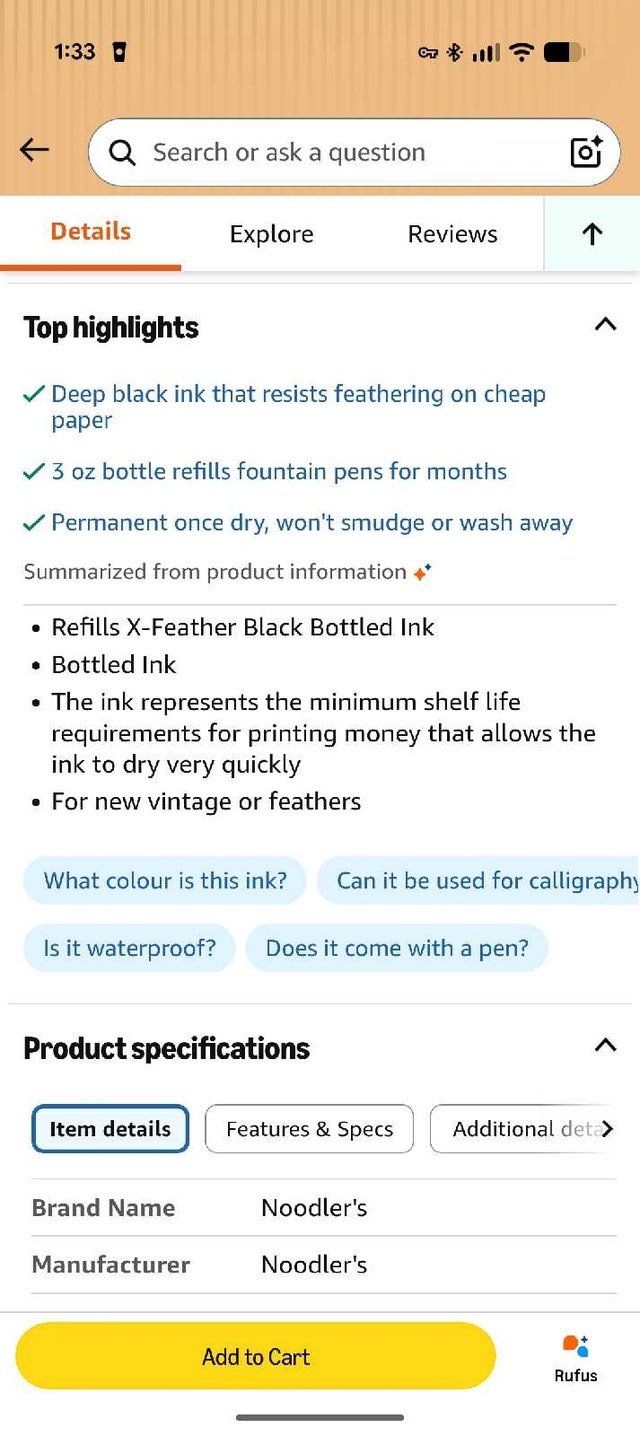 Noodlers Ink, New, 3oz Bottle - photo 4