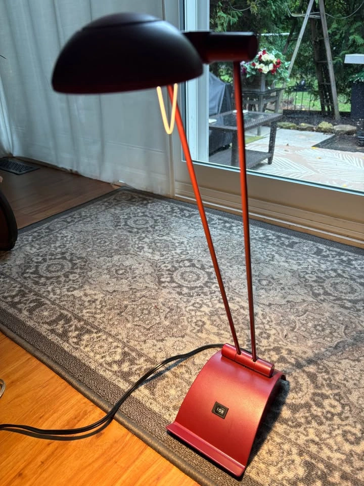Vintage C.G. 1980s German Postmodern Red Halogen Desk Lamp - photo 3