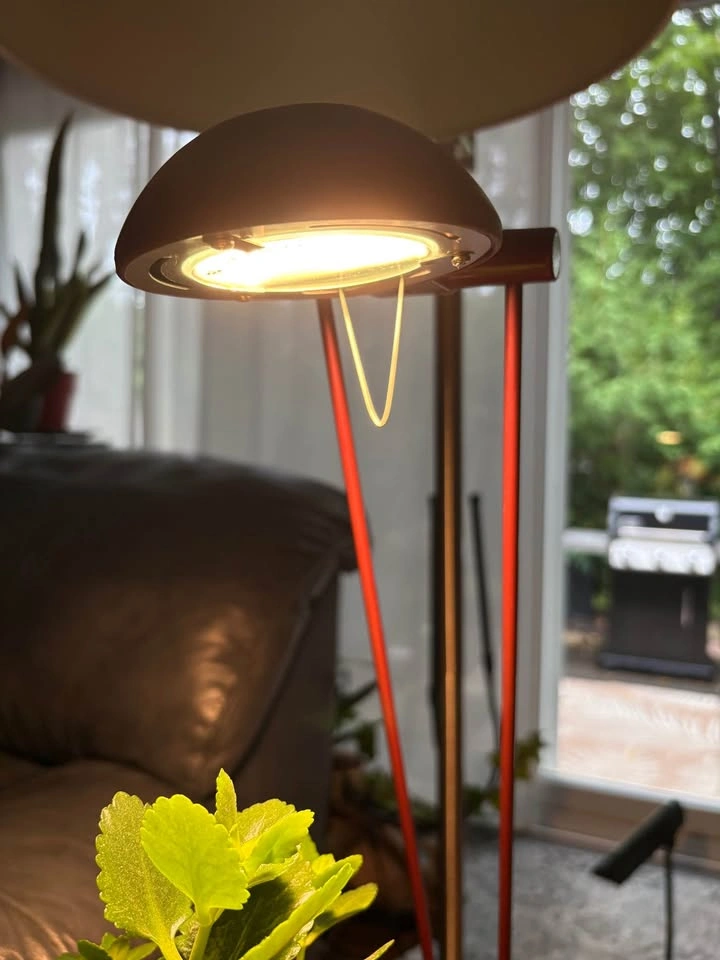 Vintage C.G. 1980s German Postmodern Red Halogen Desk Lamp - photo 4