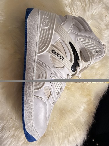 NEW AUTHENTIC GUCCI BASKET HIGH "WHITE BLUE" MENS GUCCI 9 (US 9)