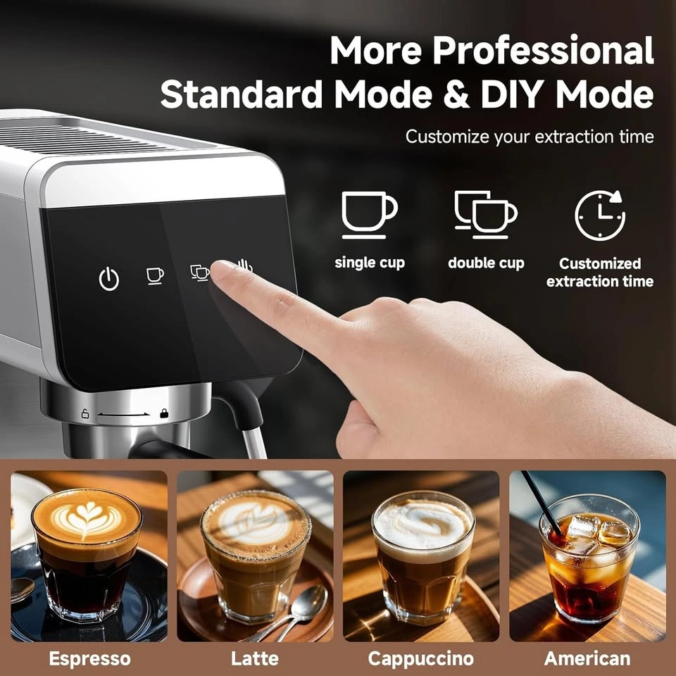compact espresso machine with steam attachment - photo 2