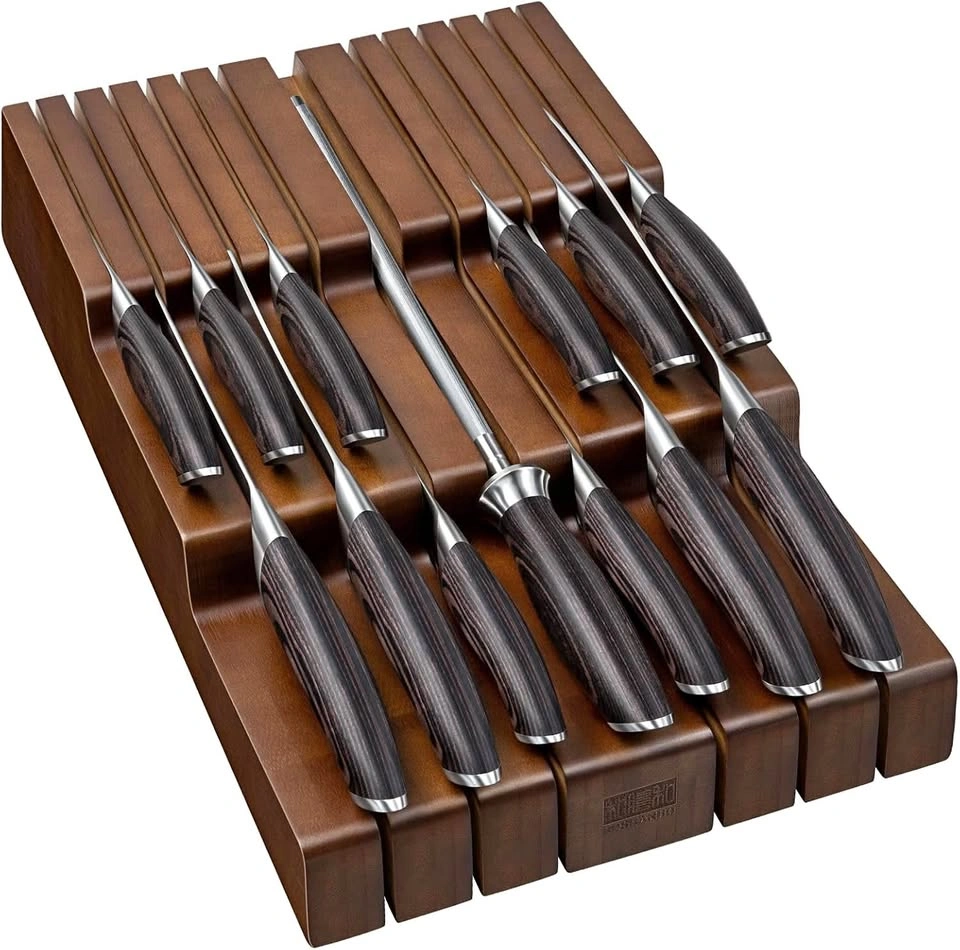 14 piece high end kitchen knife set w/ block