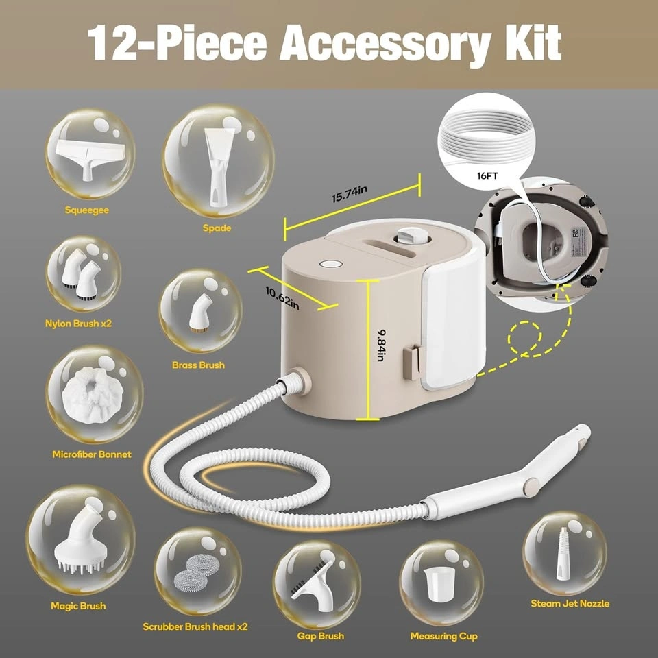 1500ml heavy duty steam cleaner with attachments - photo 2