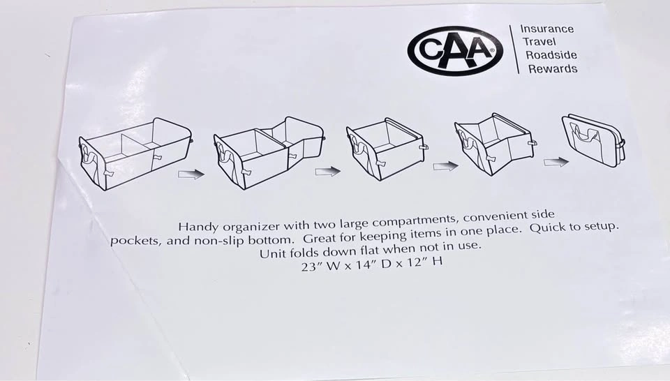 CAA-branded collapsible car trunk and boot organizer - photo 3