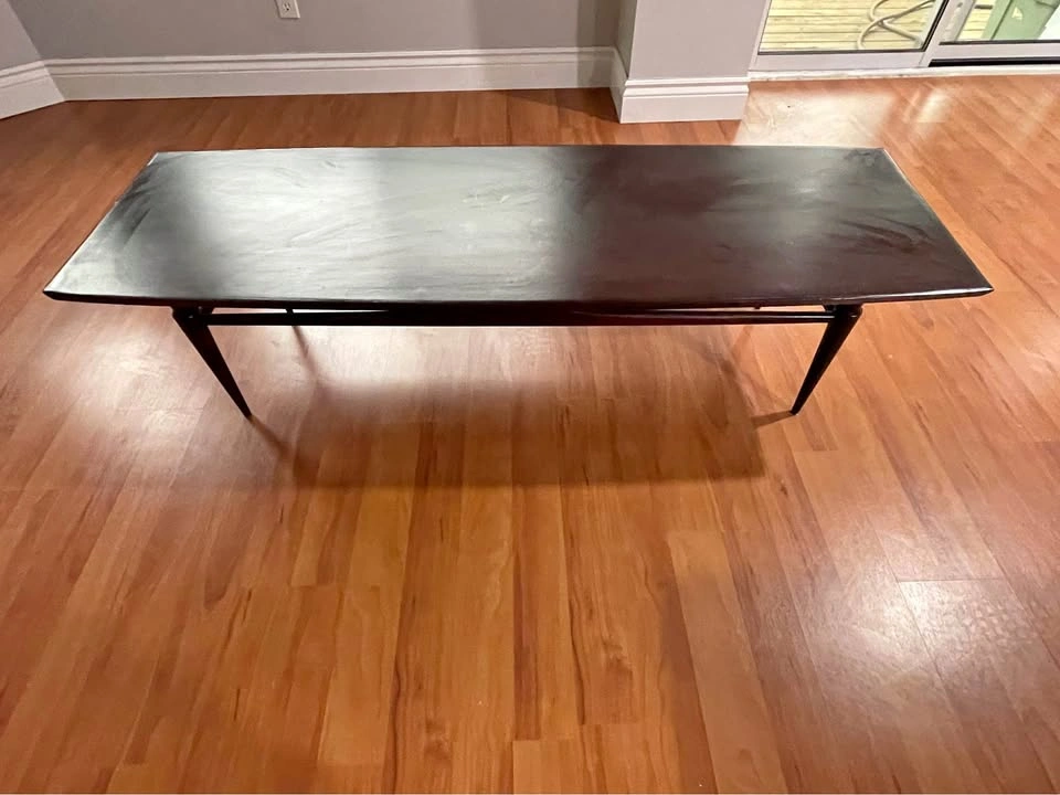 Vintage Mid-Century Modern Walnut Coffee Table • Danish Surfboar
