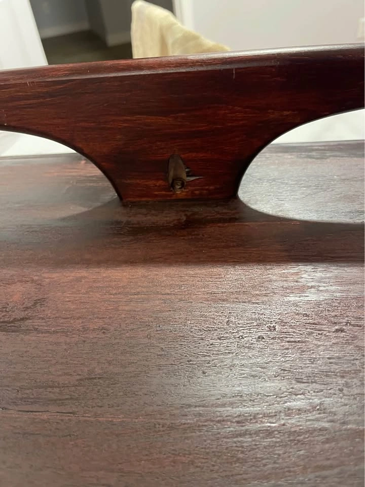 Vintage Mid-Century Modern Walnut Coffee Table • Danish Surfboar - photo 5