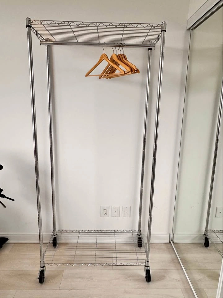 Clothes Rail - Heavy Duty Chrome Rolling Garment Rack