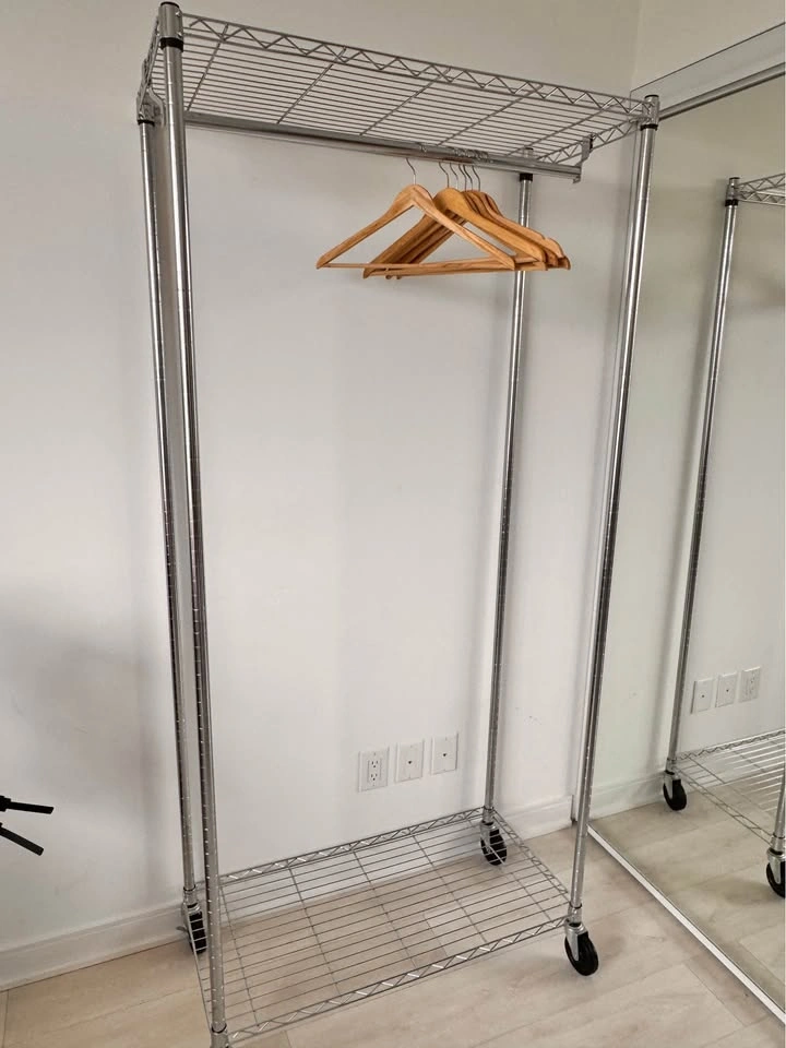 Clothes Rail - Heavy Duty Chrome Rolling Garment Rack - photo 2