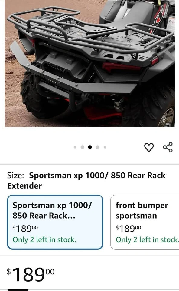New Genuine Polaris ATV Sportsman XP 850 1000 Rear Rack Kit - photo 3