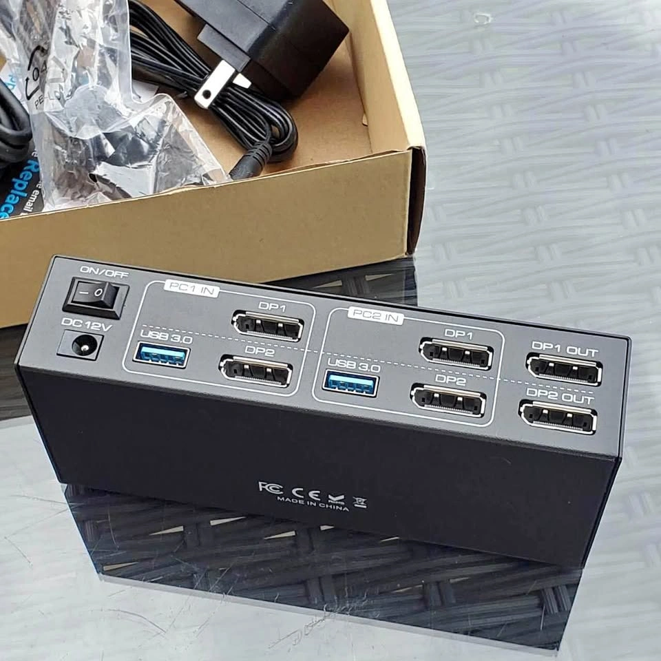 NEW 4K DisplayPort KVM Switch DP 1.4 Display Port 2x2 USB 3