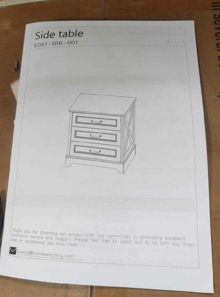 New in Box 1pc Classic White Wooden Nightstand - photo 3