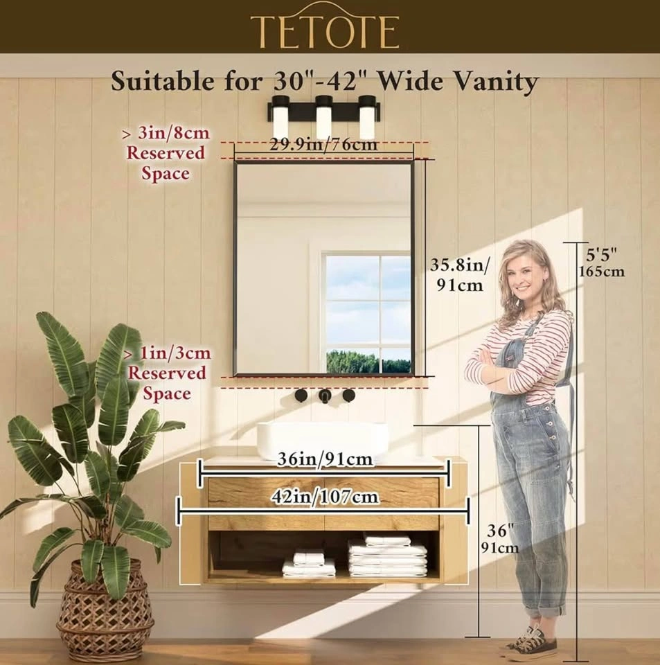New in Box 30x36 Brushed Nickel Vanity Mirror - photo 2