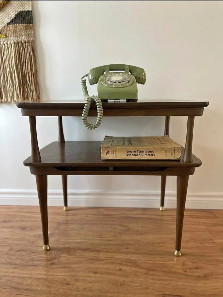 Vintage 1960s Mid-Century Modern Telephone Table