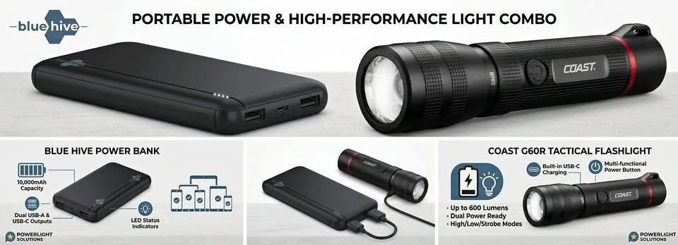 🔦🔋 Emergency & Outdoor Power Bundle – Brand New