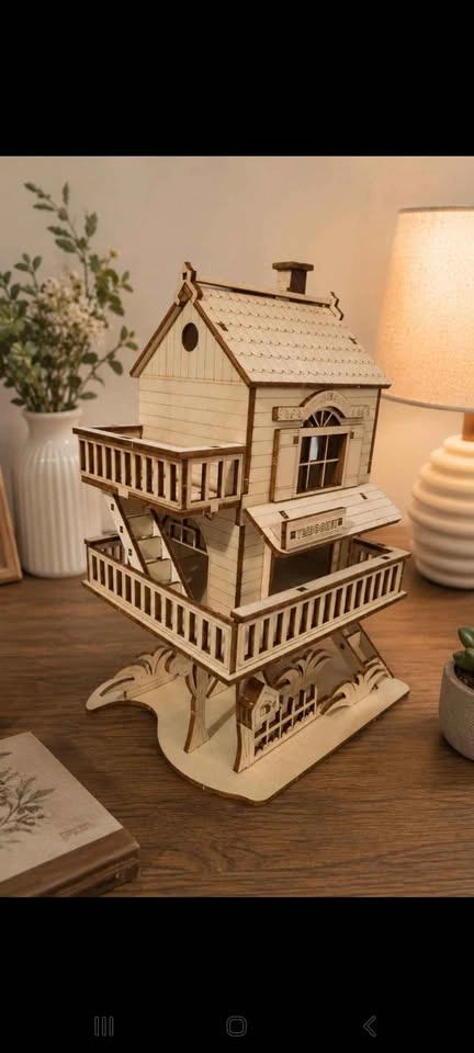 Wooden Treehouse and Car – Miniature Décor - photo 5