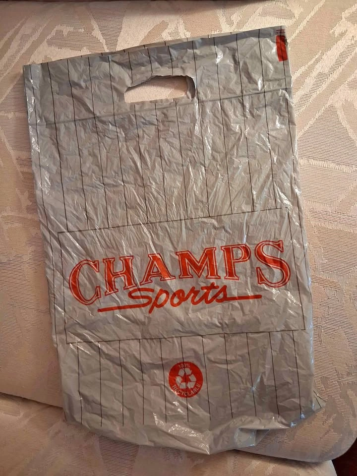 Vintage 1993 Champs Sports Plastic Shopping Bag - Rare Collectib