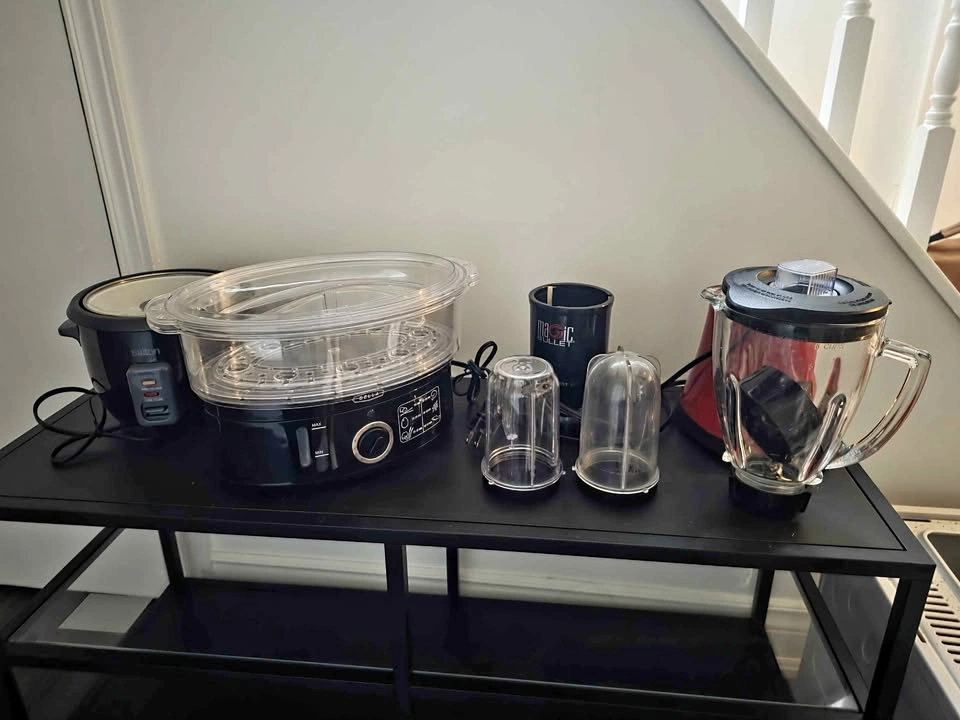 Salton Rice Cooker, Bella Food Steamer, Magic Bullet, and Blende