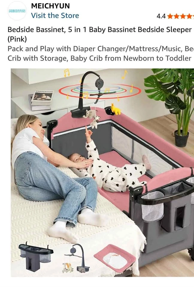 5 in 1 Baby Bedside Bassinet