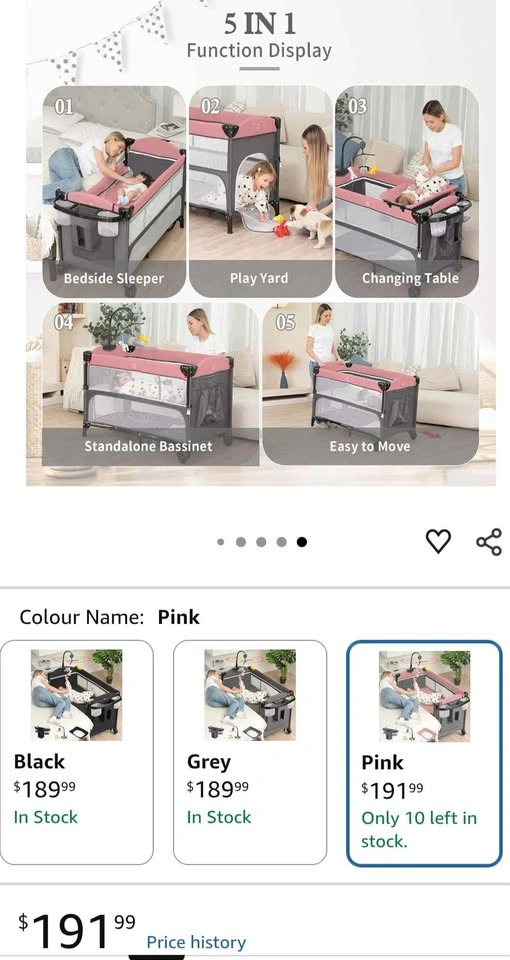 5 in 1 Baby Bedside Bassinet - photo 3