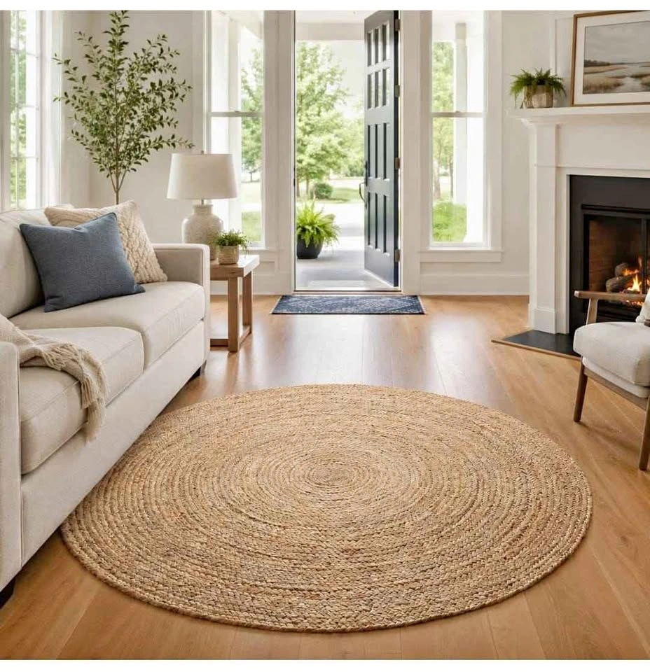 Brand new 10ft Round Jute Area Rug Natural Fiber Boho