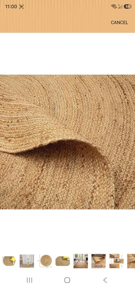 Brand new 10ft Round Jute Area Rug Natural Fiber Boho - photo 2