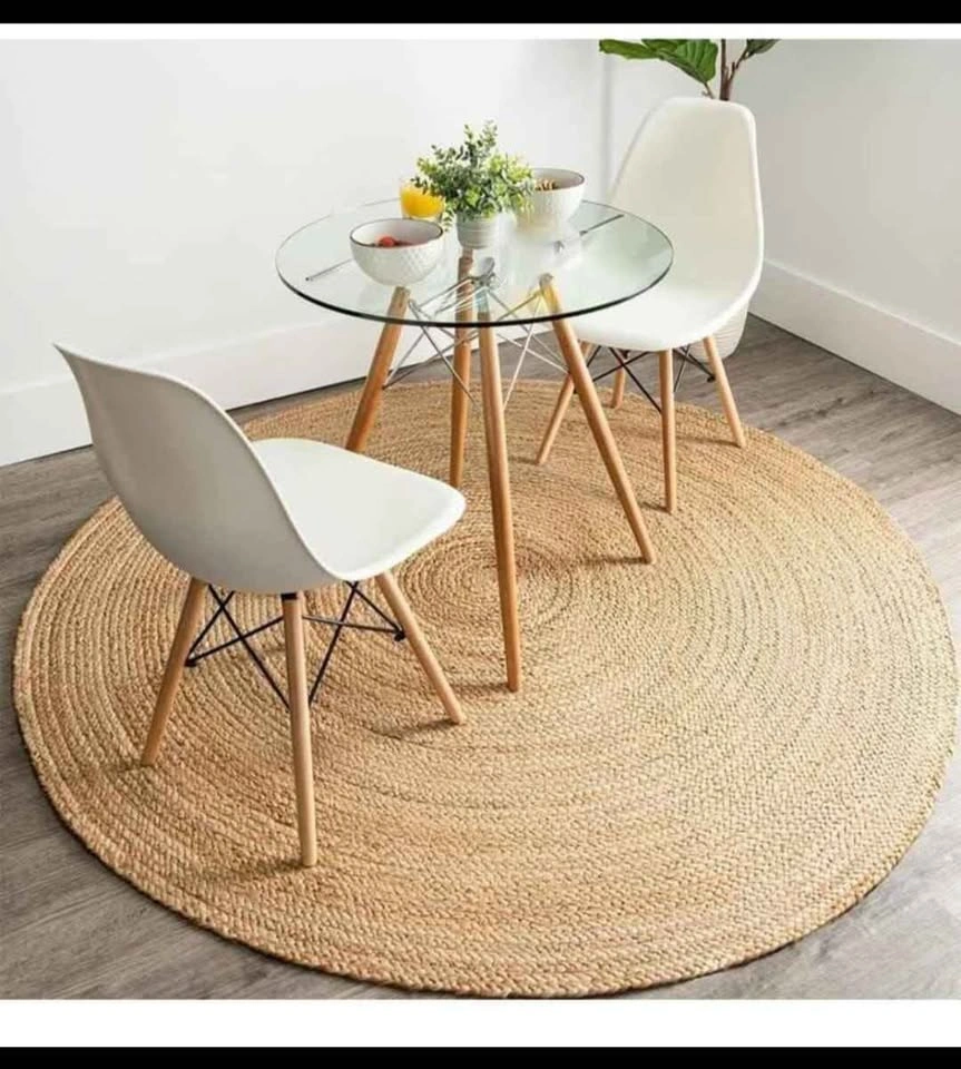 Brand new 10ft Round Jute Area Rug Natural Fiber Boho - photo 4
