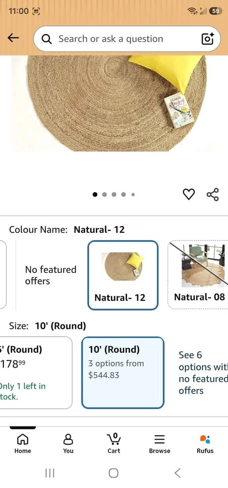 Brand new 10ft Round Jute Area Rug Natural Fiber Boho - photo 5