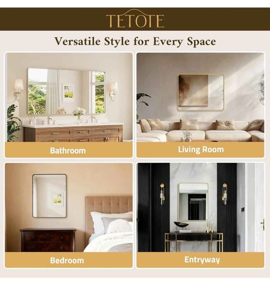 TETOTE Gold Framed Wall Mirror - photo 3