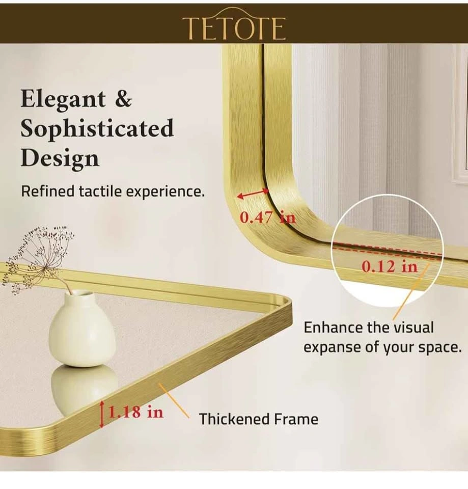 TETOTE Gold Framed Wall Mirror - photo 4