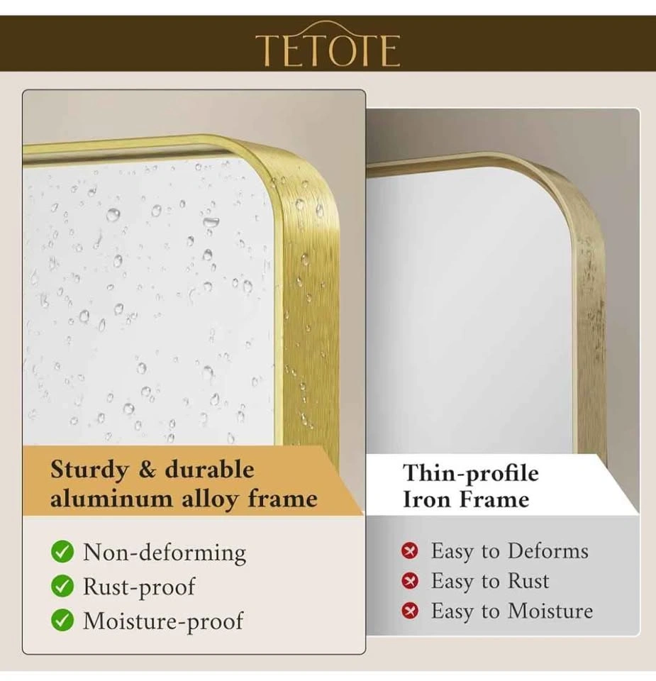 TETOTE Gold Framed Wall Mirror - photo 5