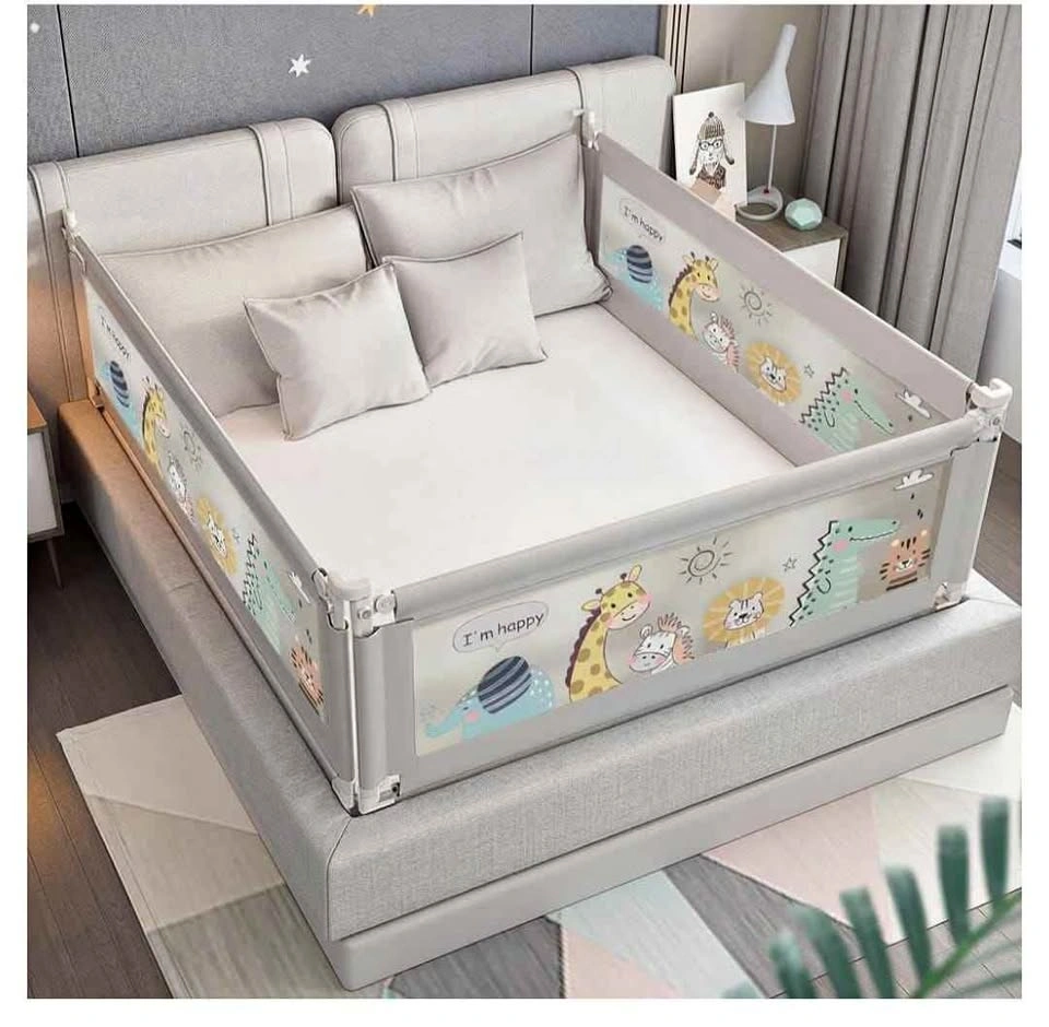 3-Pack Baby Guard Bed Rails for Toddlers (Zoo Print)