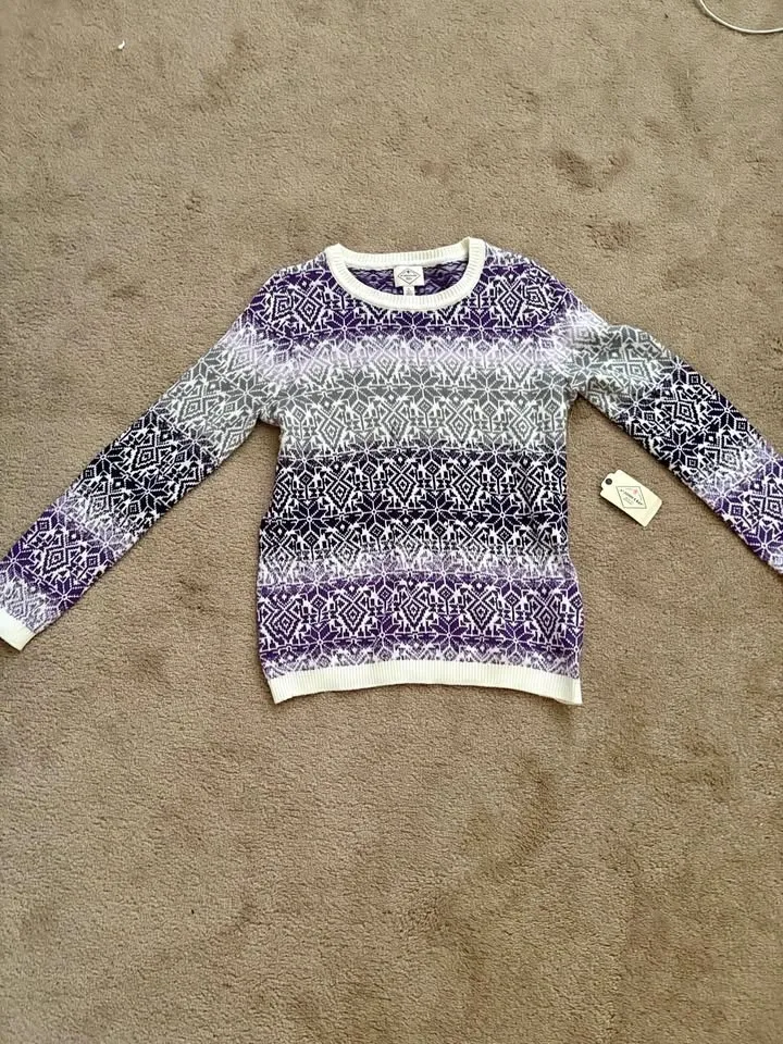 NEW Bay Purple Fair Isle Sweater Size - Medium