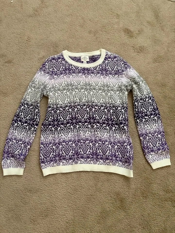 NEW Bay Purple Fair Isle Sweater Size - Medium - photo 2