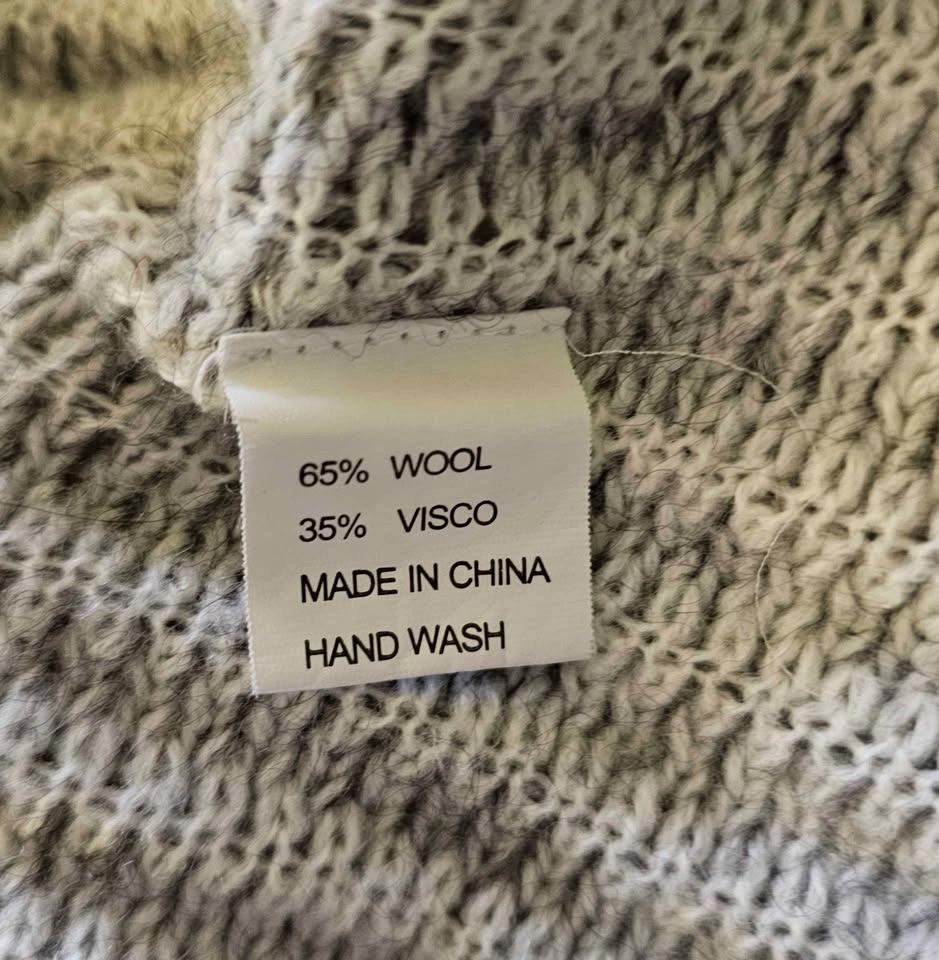 GIGI Wool Blend Long Chunky Knit Cardigan with Faux Fur Cuffs - photo 3