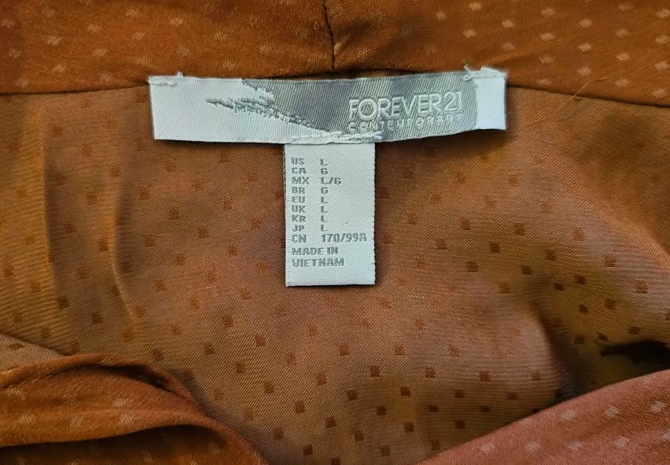 Forever 21 Contemporary Swiss Dot Surplice Wrap Blouse - Size La - photo 3