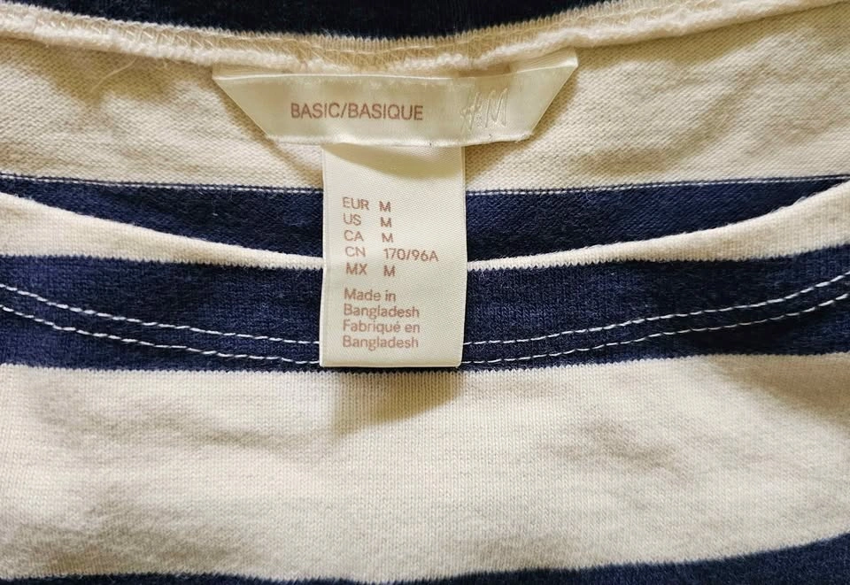 Brand New H&M Basic Striped Short Sleeve T-Shirt Dress - Size Me - photo 2