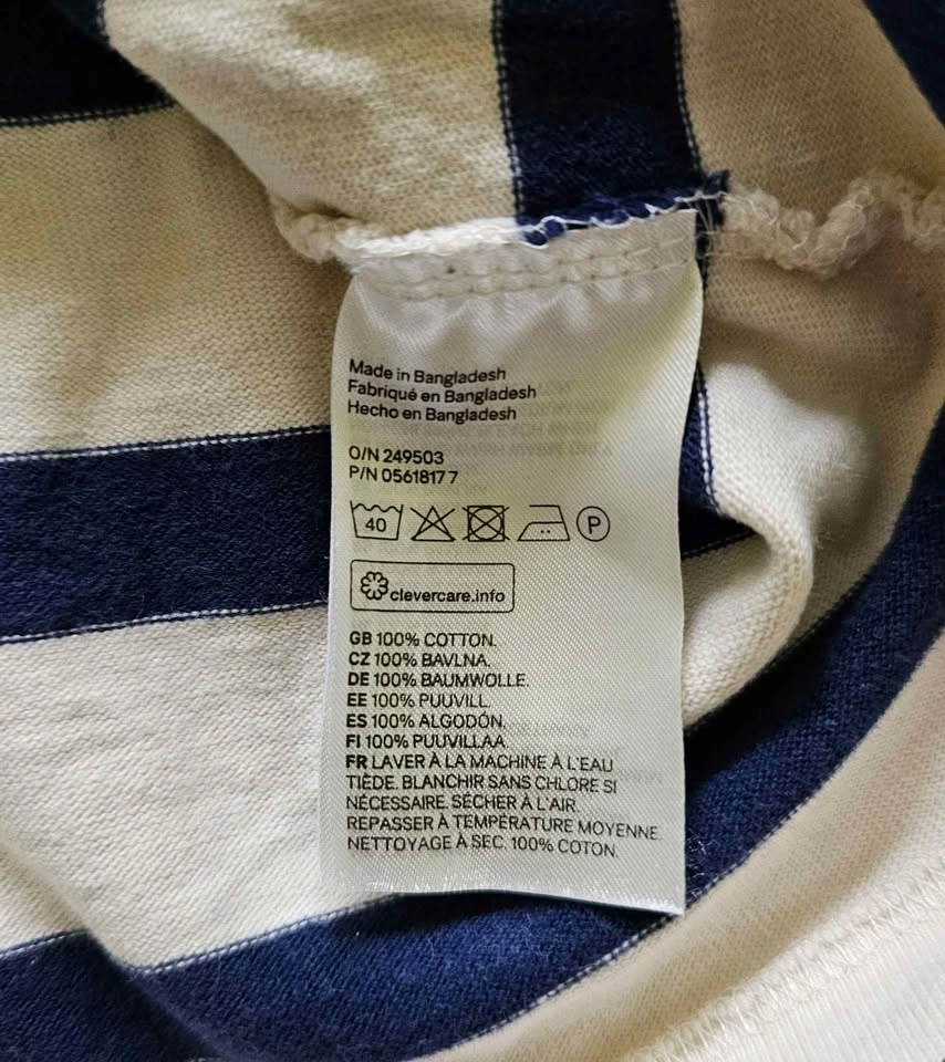 Brand New H&M Basic Striped Short Sleeve T-Shirt Dress - Size Me - photo 3
