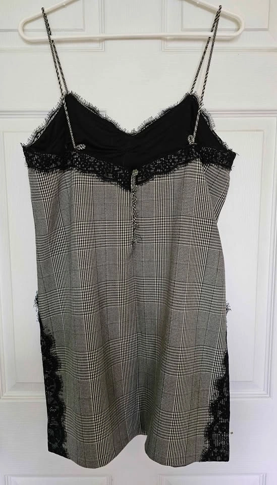 ZARA Trafaluc Plaid Lace Trim Spaghetti Strap Slip Dress - Size - photo 2