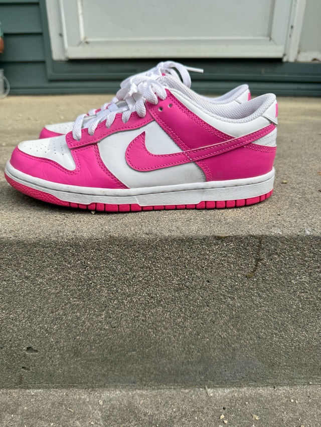 Hot Pink and White Nike Dunks