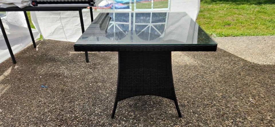 Glass top Patio table