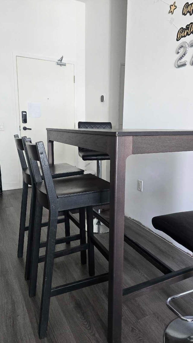 IKEA EKEDALEN Bar Dining Table + 4 Chairs – Dark Brown