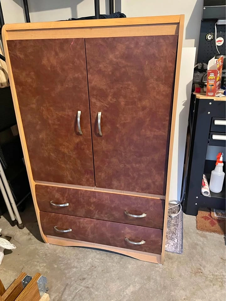 Two-Piece Bedroom Furniture Set: Wardrobe and Nightstand
