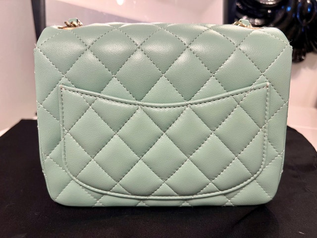 New condition Chanel Mini Square Flap in Mint Green - photo 4