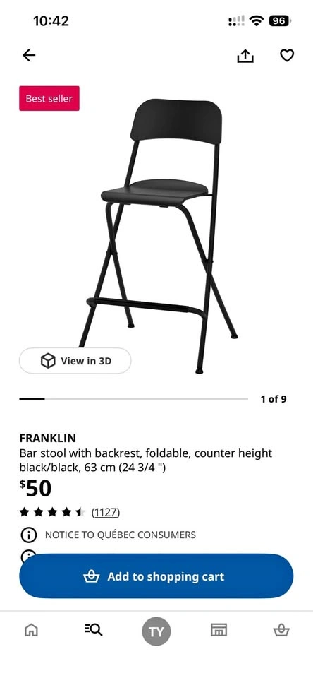 Foldable Bar stools - IKEA