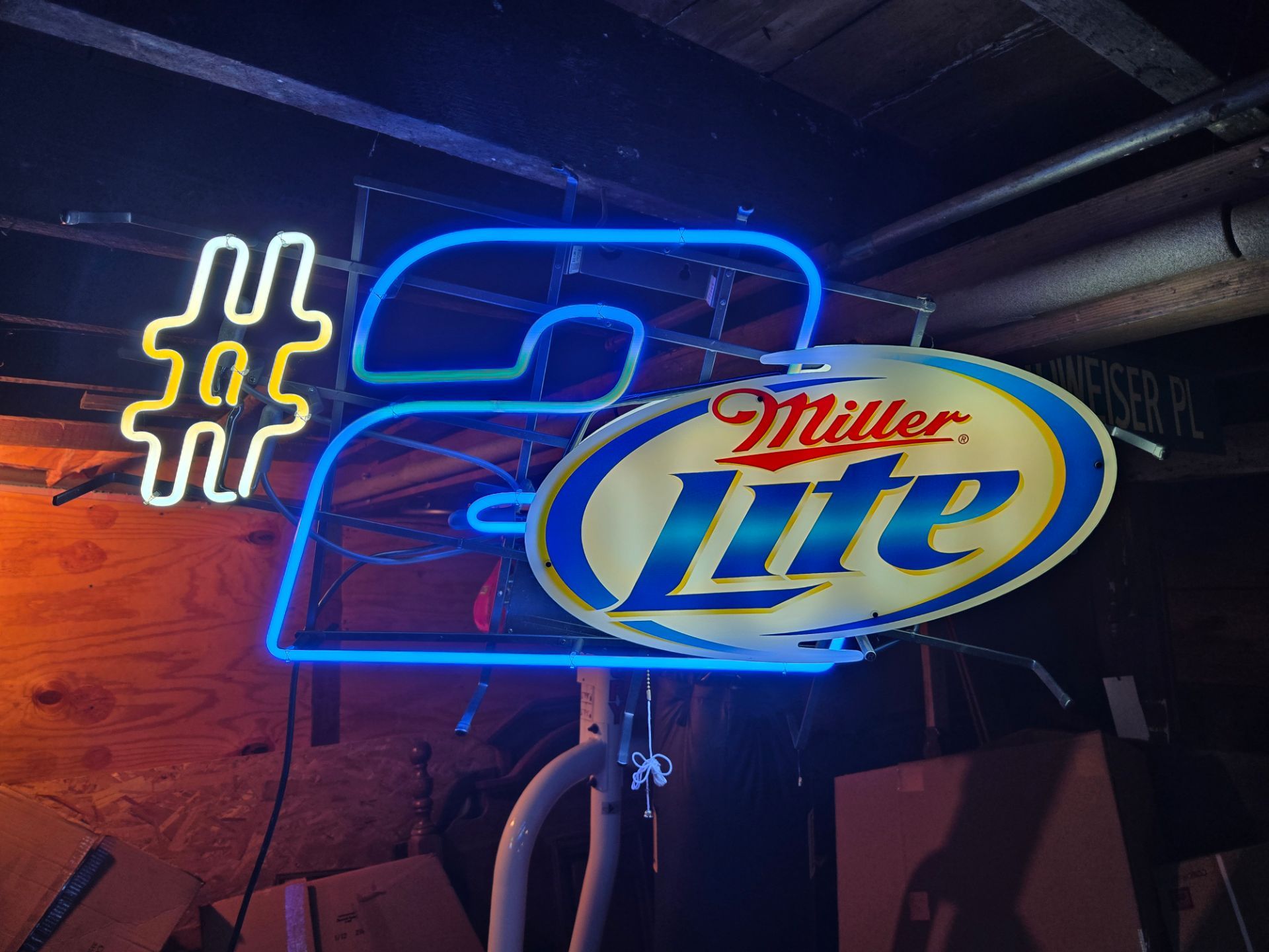 Miller Lite NASCAR #2 Genuine Neon Bar Sign – NEW IN BOX